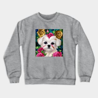 Maltese Dog Princess Crewneck Sweatshirt